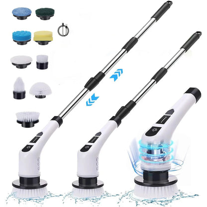 9-in-1 Electric Spin Cleaning Brush – Cordless Multi-Surface Scrubber with Adjustable Heads