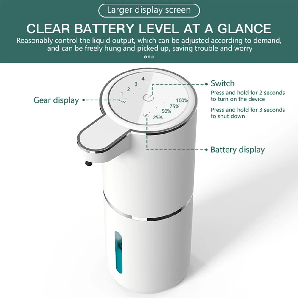 Automatic Touchless Foaming Soap Dispenser – 380ml, USB Rechargeable