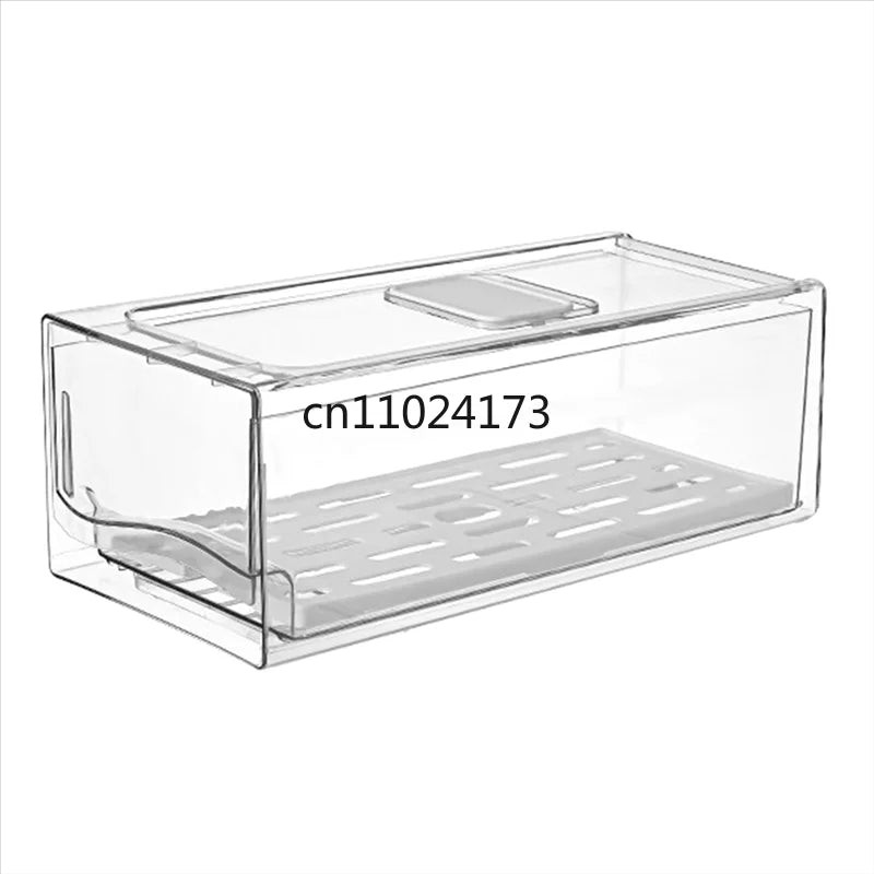 Stackable Fridge Storage Drawer – Clear Pull-Out Refrigerator Organizer