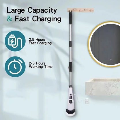 9-in-1 Electric Spin Cleaning Brush – Cordless Multi-Surface Scrubber with Adjustable Heads