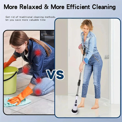 9-in-1 Electric Spin Cleaning Brush – Cordless Multi-Surface Scrubber with Adjustable Heads