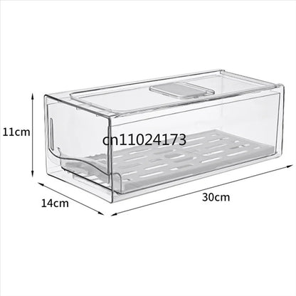 Stackable Fridge Storage Drawer – Clear Pull-Out Refrigerator Organizer