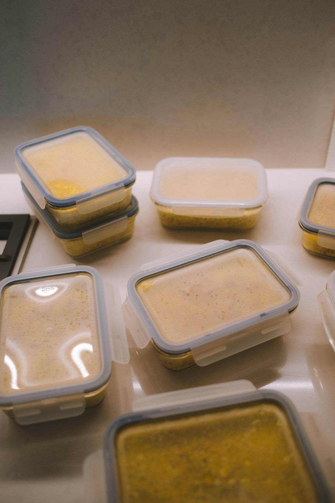 Reusable food storage container prepared for meal planning