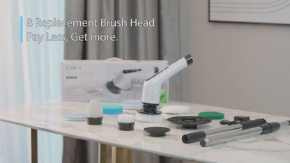 9-in-1 Electric Spin Cleaning Brush – Cordless Multi-Surface Scrubber with Adjustable Heads