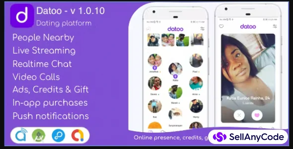Datoo v1.2.1 - (Android Only) - Dating platform with Live Steaming and Video calls + Admin Panel